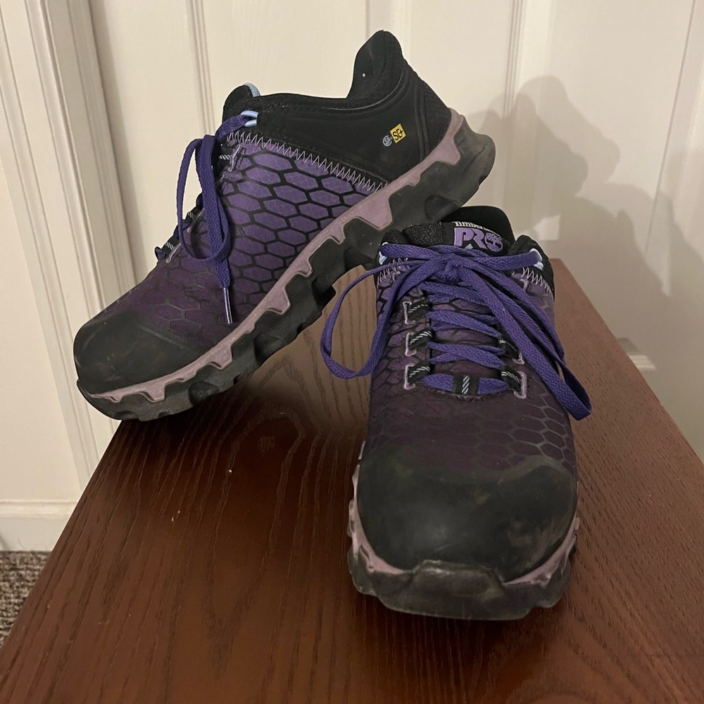 Timberland Purple and Black Steel Toe Sneakers Size 8.5